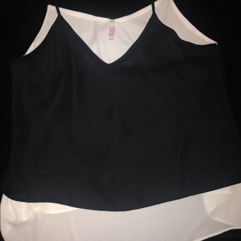 Black and white layered top